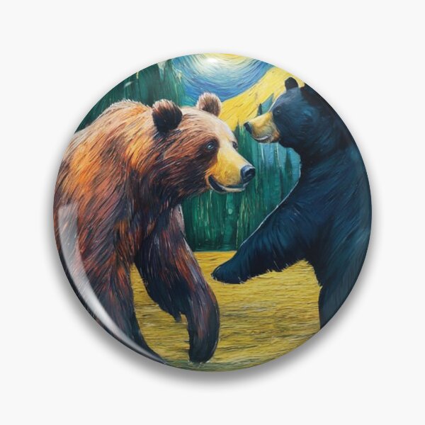 Item preview, Cute Grizzly Bear and Black Bear Playing in Field Zoo Pals designed and sold by sportsimpact.