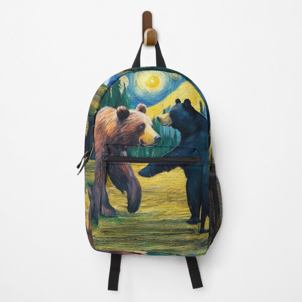 Item preview, Cute Grizzly Bear and Black Bear Playing in Field Zoo Pals designed and sold by sportsimpact.