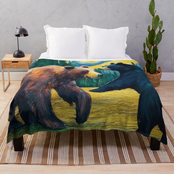 Item preview, Cute Grizzly Bear and Black Bear Playing in Field Zoo Pals designed and sold by sportsimpact.