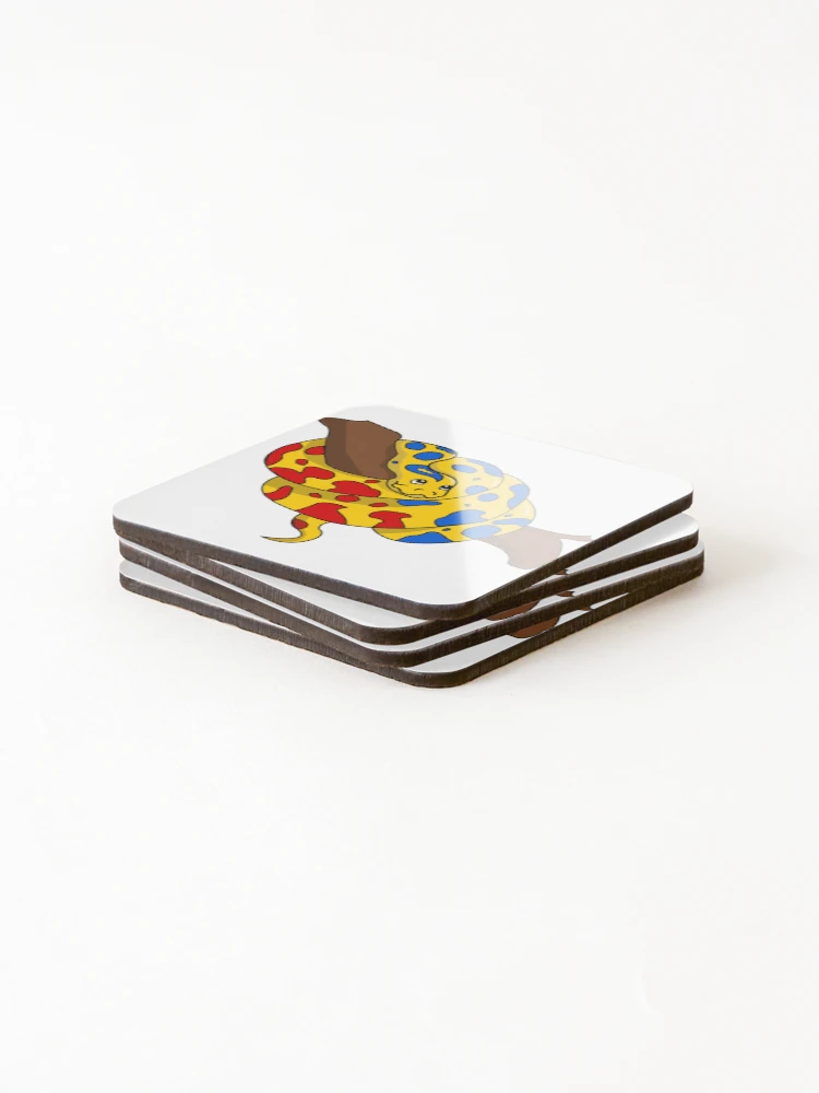 Thumbnail 4 of 5, Coasters (Set of 4), Primary Python designed and sold by HarveyHandcraftsandDesigns.
