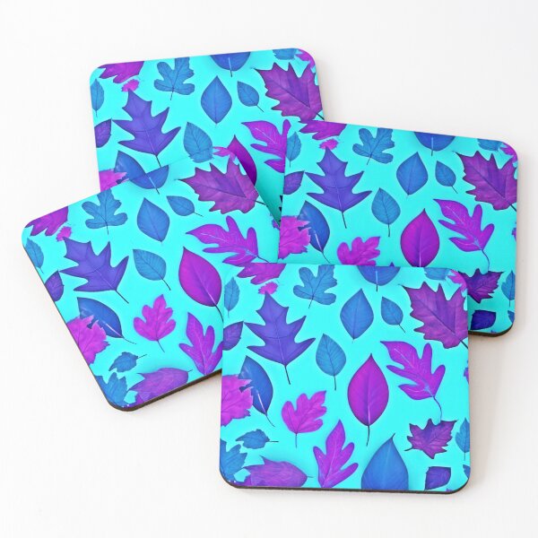 Item preview, Turquoise & Purple Leaves Design designed and sold by Health And Fitness Posts e-Store.