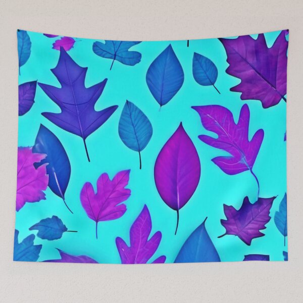 Item preview, Turquoise & Purple Leaves Design designed and sold by Health And Fitness Posts e-Store.