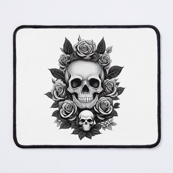 Item preview, Skull with roses skull flowers gothic designed and sold by Frostquest.
