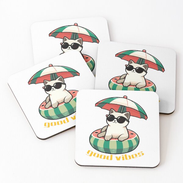 Item preview, good vibes cat watermelo- Chill Companion: Cat in Sunglasses-summer  designed and sold by toobel.