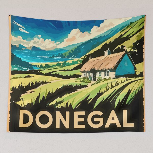 Item preview, Donegal Landscape Watercolour Cottage By The Seaside designed and sold by OliDesigns.