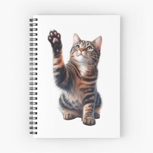 Item preview, brown striped cat showing paw cat animal lover designed and sold by WindInMay.