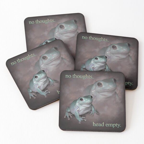 Item preview, No Thoughts Head Empty Frog Retro Word Art Meme designed and sold by Sandratimer.