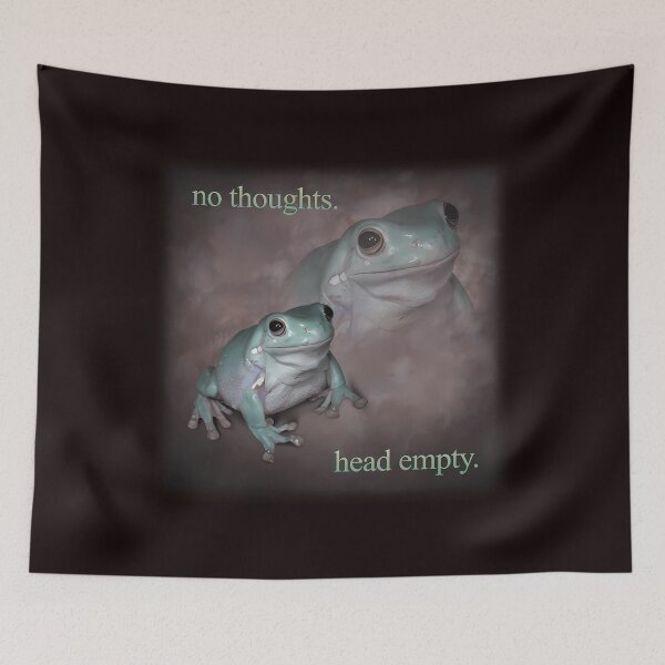 Item preview, No Thoughts Head Empty Frog Retro Word Art Meme designed and sold by Sandratimer.