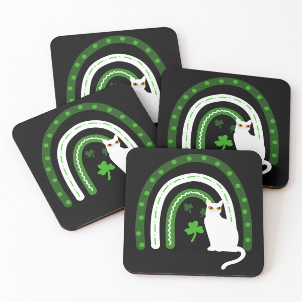 Item preview, Good Luck With Lucky Cat And A Green Rainbow Essential T-shirt designed and sold by MAGness.