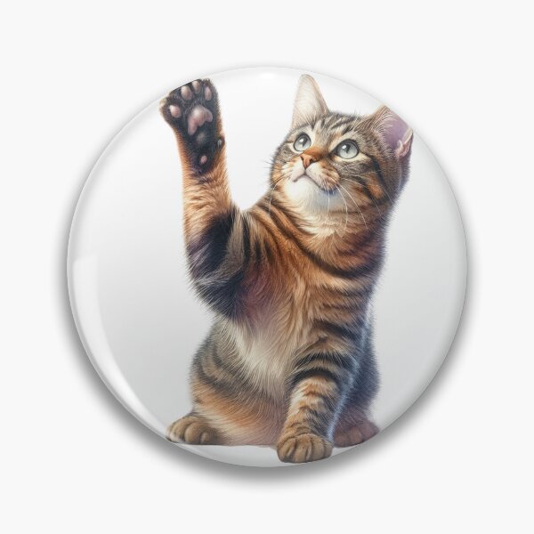 Item preview, A brown tabby cat showing paw cat animal lover designed and sold by WindInMay.
