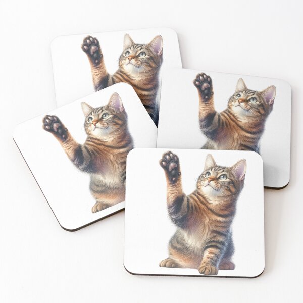 Item preview, A brown tabby cat showing paw cat animal lover designed and sold by WindInMay.
