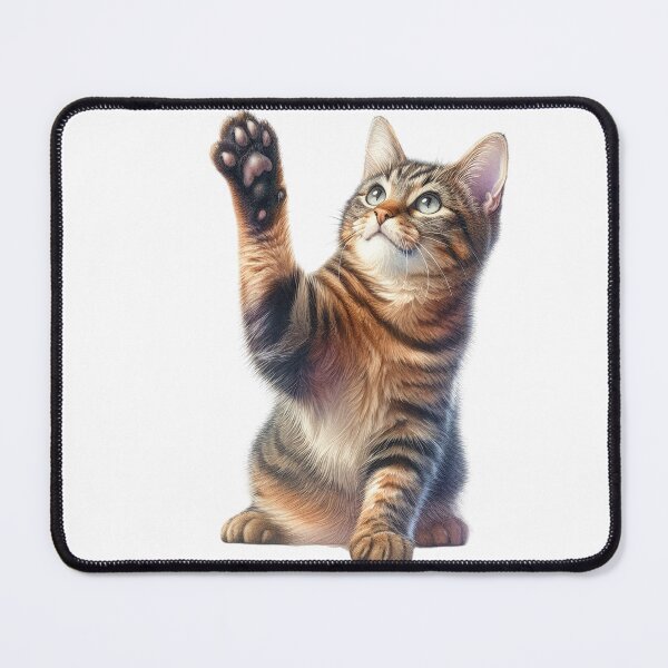 Item preview, A brown tabby cat showing paw cat animal lover designed and sold by WindInMay.