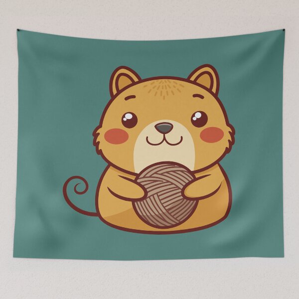 Item preview, Cute Capybara With Yarn Ball designed and sold by Lelijo.