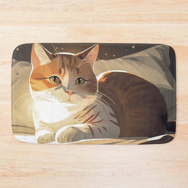 Item preview, Yellow tabby cat lying down and playing designed and sold by minstudio.