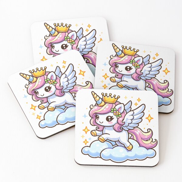 Item preview, Kawaii Adorable Unicorn: A Golden Tiara designed and sold by CanvasCutie.