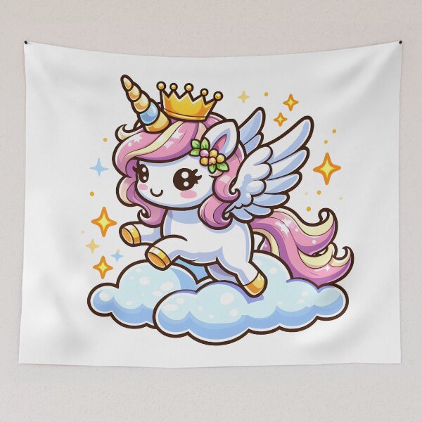Item preview, Kawaii Adorable Unicorn: A Golden Tiara designed and sold by CanvasCutie.