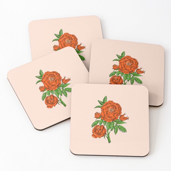Item preview, Orange Globular Rose Bloom Double 16-25 Petals In 3+ Rows designed and sold by zenithcreative.