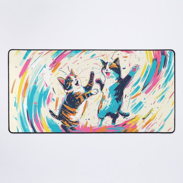 Item preview, Feline Mirth: Joyful Cats in a Colorful Embrace designed and sold by Ipek Morel.