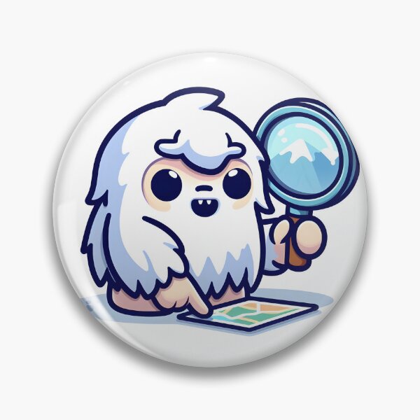 Item preview, Kawaii Yeti Tracker Holding Magnifying Glass designed and sold by CanvasCutie.