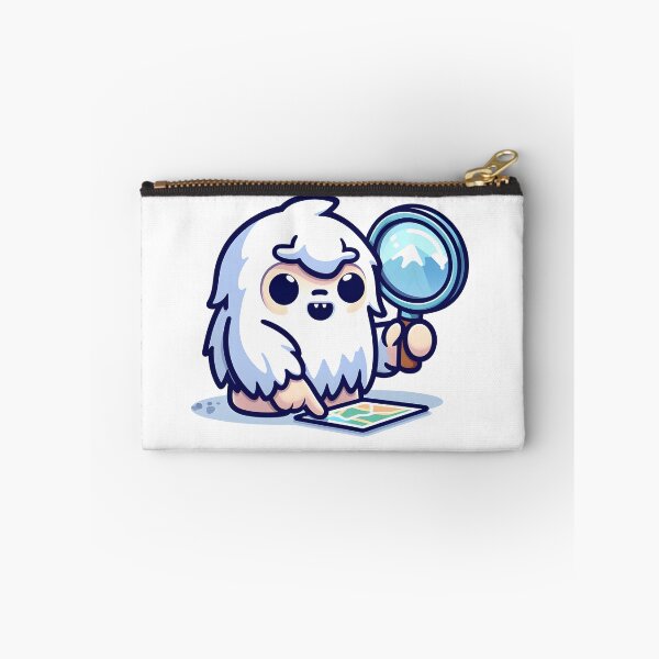 Item preview, Kawaii Yeti Tracker Holding Magnifying Glass designed and sold by CanvasCutie.