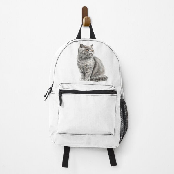 Item preview, British Short Hair Cat Sitting With Tail Curled designed and sold by Sticker1Central.