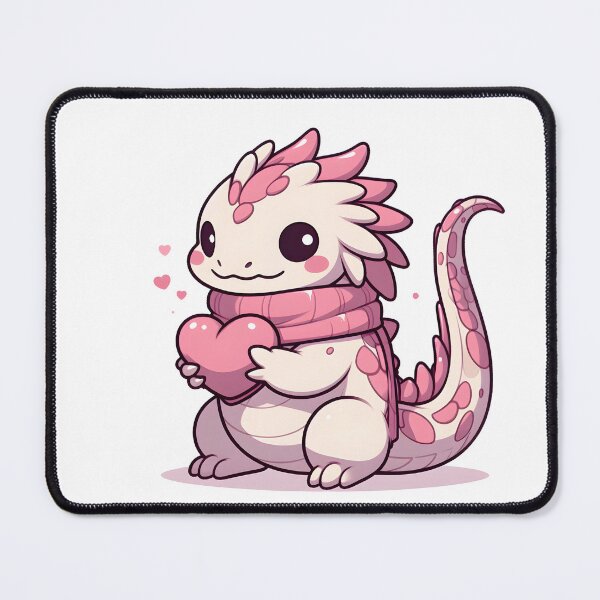 Item preview, Kawaii Bashful Basilisk With A Pink Scarf designed and sold by CanvasCutie.