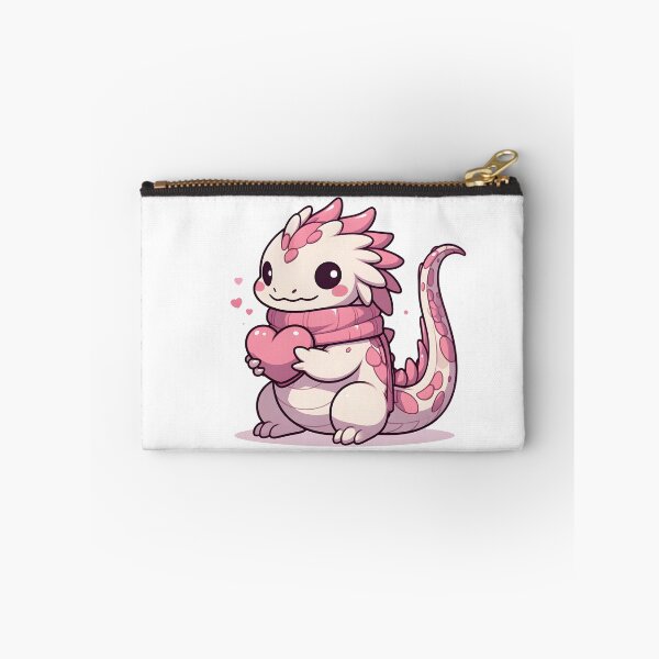 Item preview, Kawaii Bashful Basilisk With A Pink Scarf designed and sold by CanvasCutie.