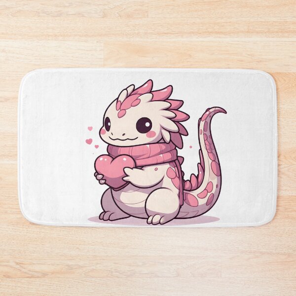 Item preview, Kawaii Bashful Basilisk With A Pink Scarf designed and sold by CanvasCutie.
