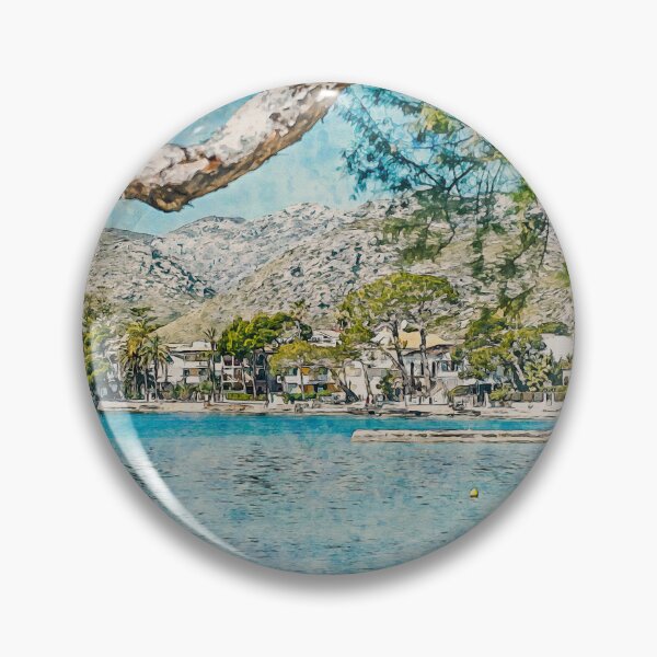 Item preview, Puerto Pollensa Mallorca Watercolour Effect designed and sold by GG WALL ART.