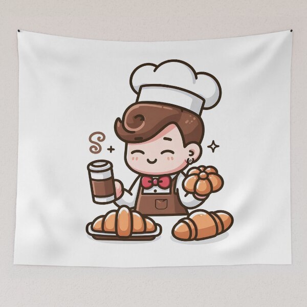 Item preview, Kawaii Barista With A Pastry Headband designed and sold by CanvasCutie.