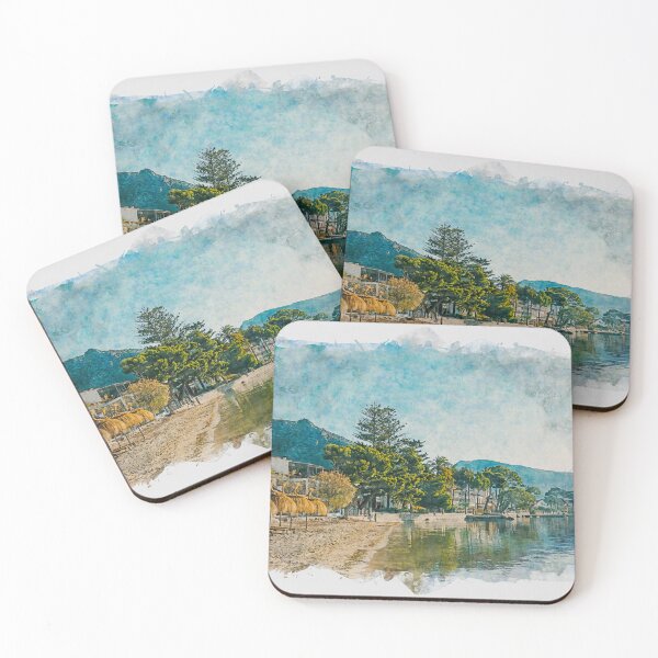 Item preview, Puerto Pollensa Mallorca Watercolour Effect designed and sold by GG WALL ART.