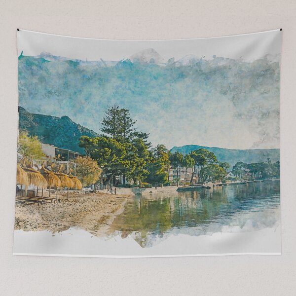 Item preview, Puerto Pollensa Mallorca Watercolour Effect designed and sold by GG WALL ART.