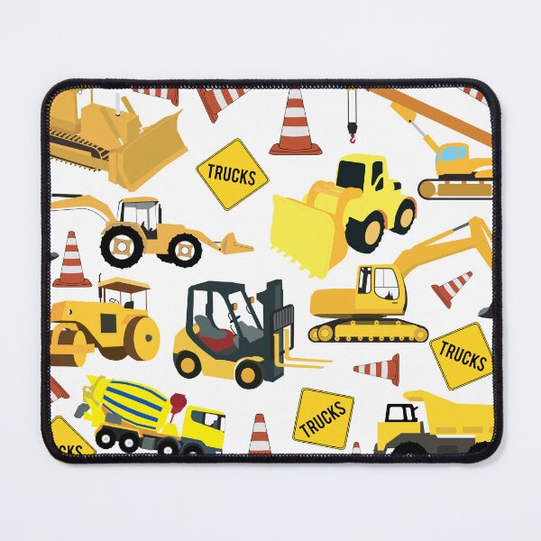 Item preview, Construction Trucks Pattern - Excavator, Backhoe and more. designed and sold by idovedesign.
