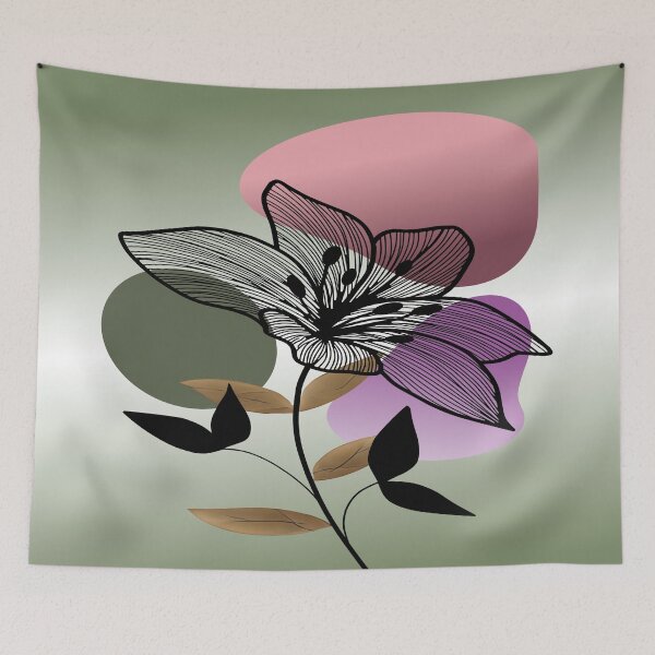 Item preview, Abstract home decorating minimalist flower line art wall poster designed and sold by jayne0524.