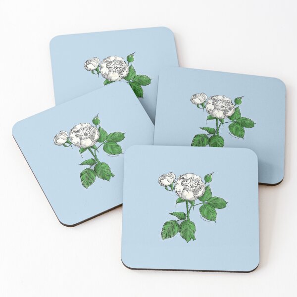 Item preview, White Globular Rose Bloom Semi-Double 8-15 Petals In 2 Rows designed and sold by zenithcreative.