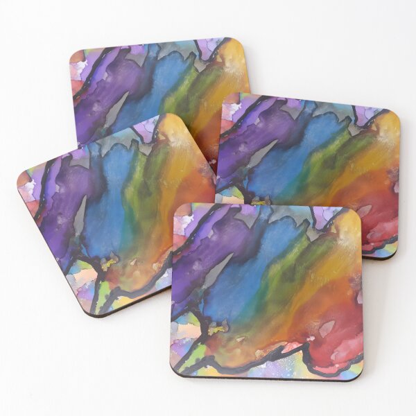 Item preview, Rainbow Alcohol Ink Painting on Yupo Paper designed and sold by freshinkarts.