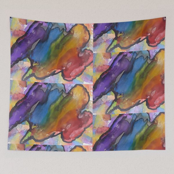 Item preview, Rainbow Alcohol Ink Painting on Yupo Paper designed and sold by freshinkarts.