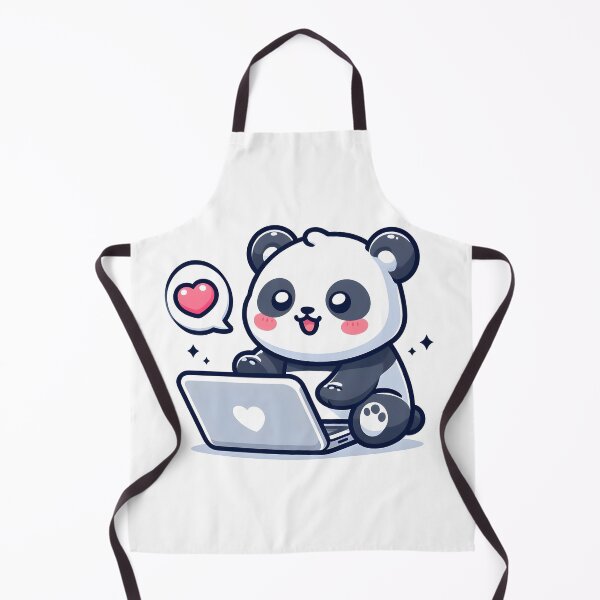 Item preview, Kawaii Panda With Laptop designed and sold by CanvasCutie.