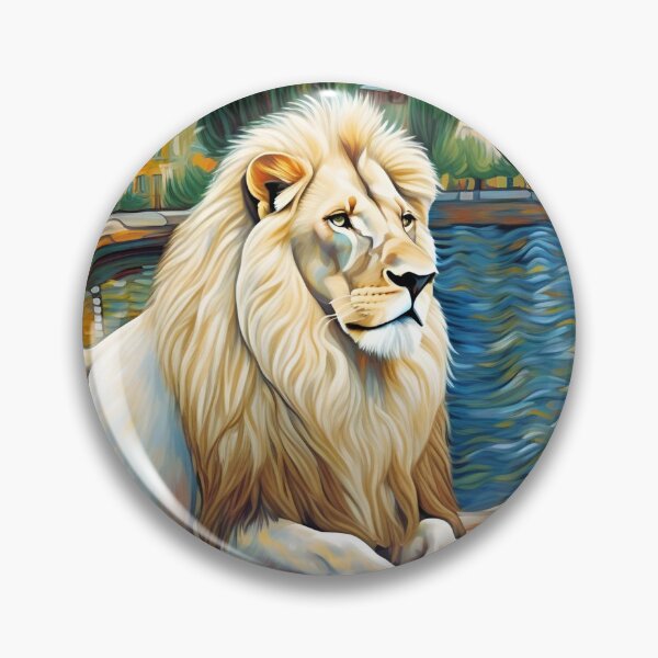 Item preview, White Lion Residing on Nearby River Bank Zoo Pals designed and sold by sportsimpact.