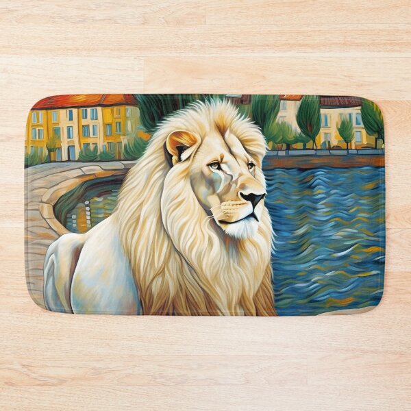 Item preview, White Lion Residing on Nearby River Bank Zoo Pals designed and sold by sportsimpact.