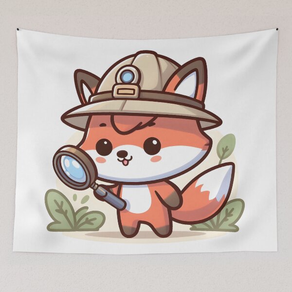 Artikelvorschau, Kawaii Entdecker Fuchs entworfen und verkauft von CanvasCutie.