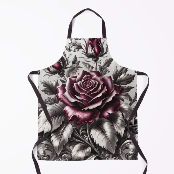 Item preview, Burgundy & Silver Damask Roses designed and sold by DesignsByPrnces.