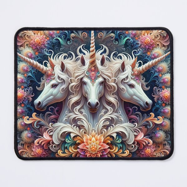 Item preview, Magical Floral Fractal Unicorn 3 designed and sold by Fantasy Horseys.