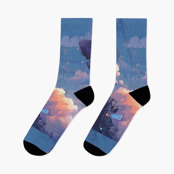 Item preview, Anime cloudy evening sky-Pixel art designed and sold by octoboobs.