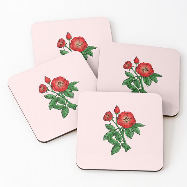 Item preview, Bright Red Globular Rose Bloom Single 1-7 Petals Almost Flat designed and sold by Rachael Taylor.