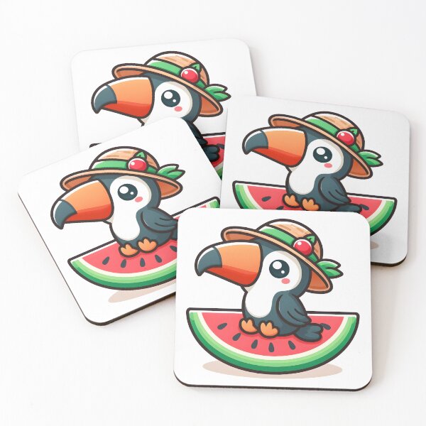 Item preview, Kawaii Toucan With Sun Hat designed and sold by CanvasCutie.