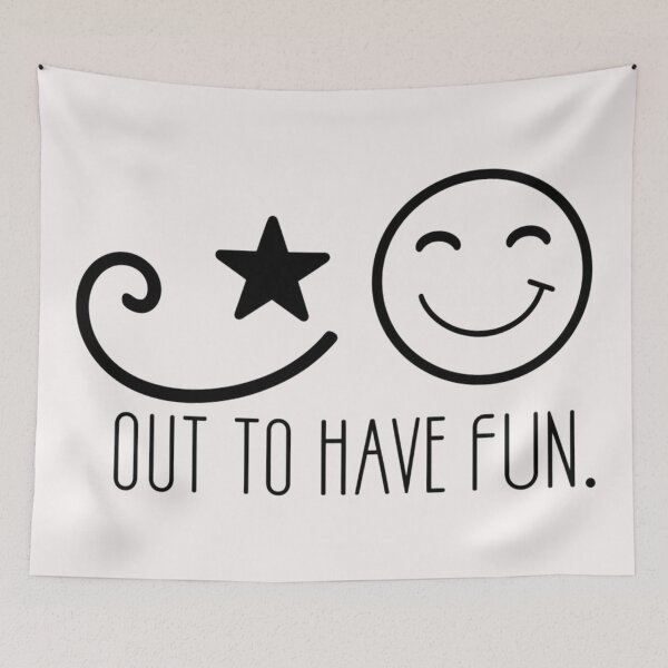 Item preview, OUT TO HAVE FUN: Spread Joy with a Smile and a Star in black designed and sold by SplashTastic.