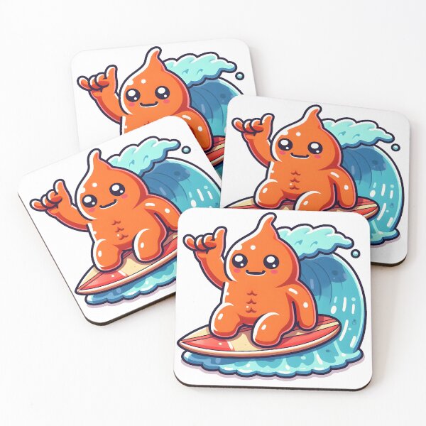 Item preview, Kawaii Charming Golem With A Surfboard designed and sold by CanvasCutie.
