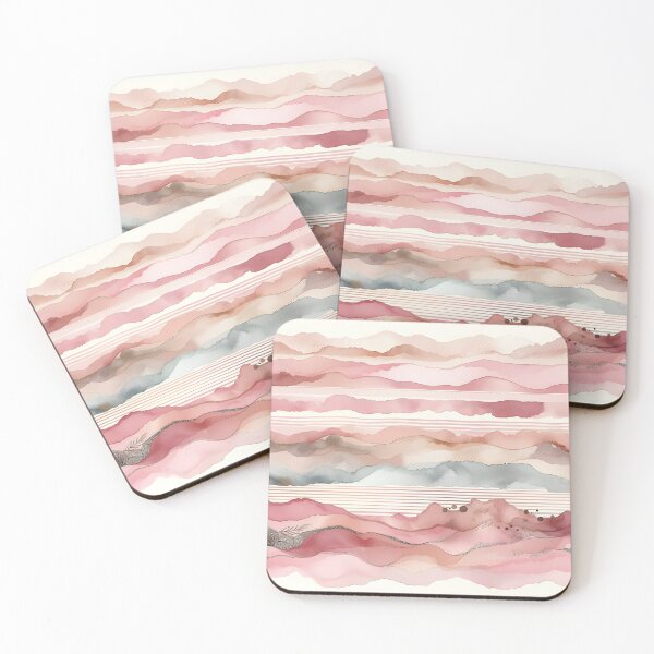 Item preview, Blush pink striped pattern watercolor mixed media designed and sold by patterncrow.