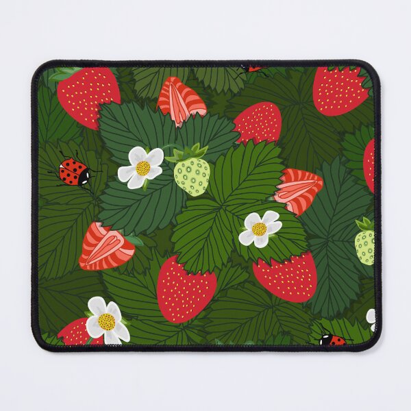 Item preview, strawberry pattern with flowers and ladybugs seamless designed and sold by Kseniavasil.